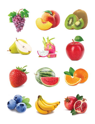 Fruit Stickers 1.2" Clear 10/pk