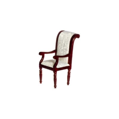 ARMCHAIR W/WH.FAB/MAHOGAN