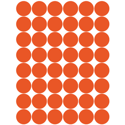 Color Coding Dot Sticker Orange 3/4" 19mm Color Print 32/pk