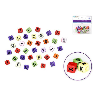 Alphabet Cube Beads 8mm 36/pk Multi Mix (closeout)