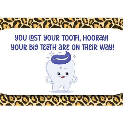 Losing tooth card LEOPARD PRINT 36/pk