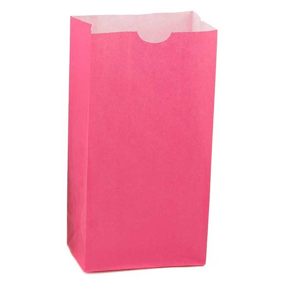 Craft Paper Bags (Small 4.5" x 2.5" x 8.5", Red, 100)