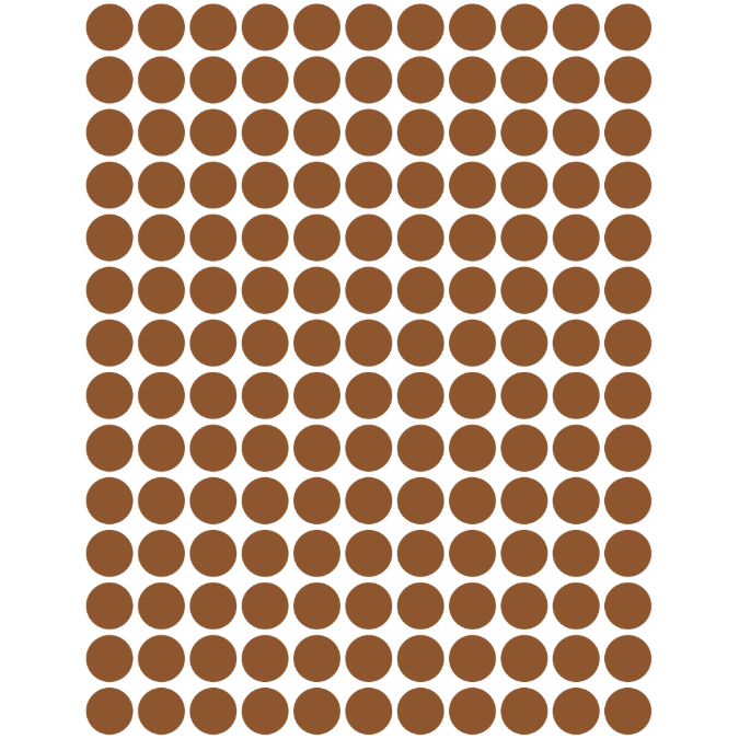 Color Coding Dot Sticker Brown 1/4" 10mm Color Print 32/pk