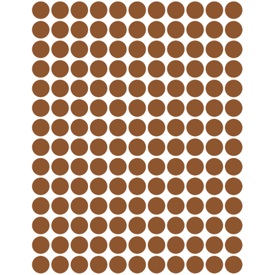 Color Coding Dot Sticker Brown 1/4" 10mm Color Print 32/pk