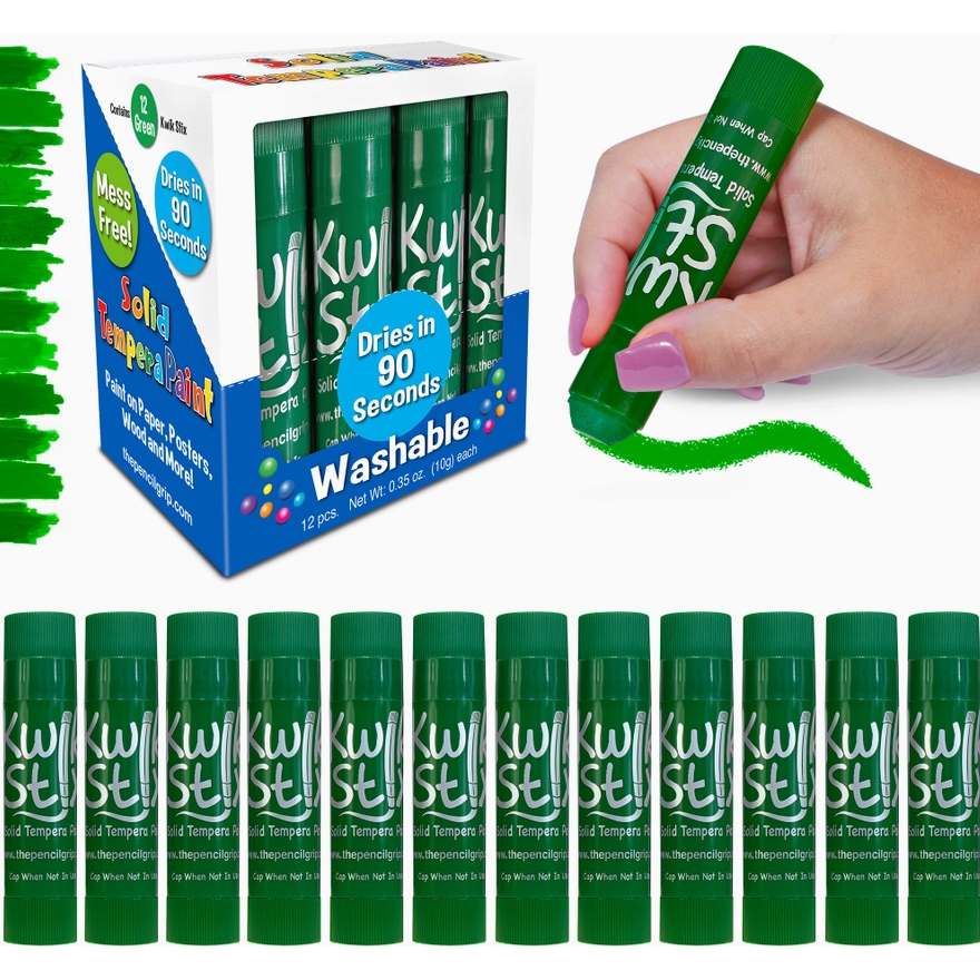 Kwik Stix Solid Paint Bulk Green 12 Count