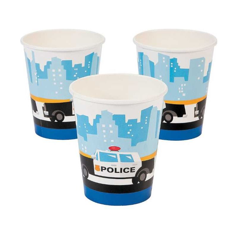 Paper Police Party Cups 3 3/4" 9oz - 8 Pc.