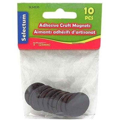 Round Adhesive Magnets 1" 10/pk