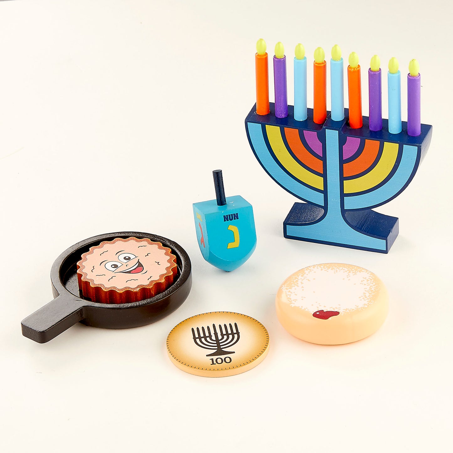 Chanukah Deluxe Wood Children's Play Set  9.25" x 1.50" x 11.25