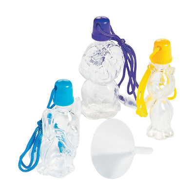 Safari Sand Art Bottle Necklaces, Includes 1 Plastic funnel, 3"- 3 1/2" with 28" cord, 12/pk