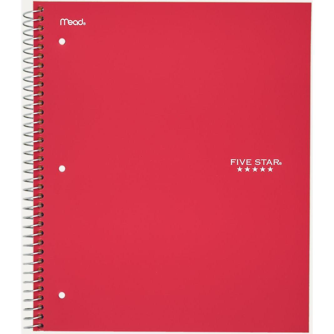 Five Star 5 Subject Spiral Notebook Wide Ruled