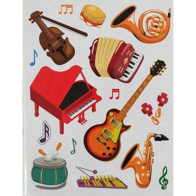 Musical Instrument Die Cut Sticker 10/sheets