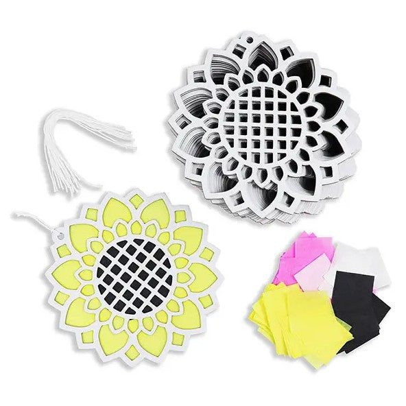 Diy Tissue Paper Sunflower Suncatcher, 24 pcs