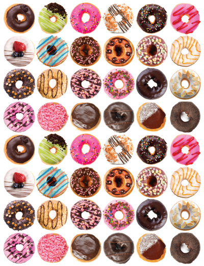 Doughnut Stickers 3/4" Round 19mm Color Print 10/pk