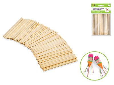 Wooden Dowel Sticks 1/8" x 4" 100/pk
