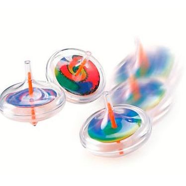 Plastic Swirl Spin Tops 12/pk