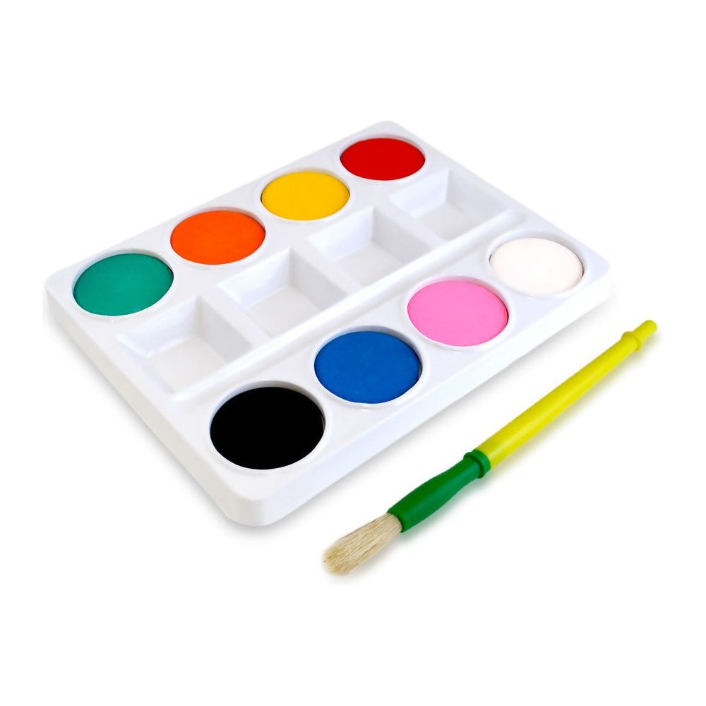 Jumbo Watercolor Paint Palette Set w/Brush