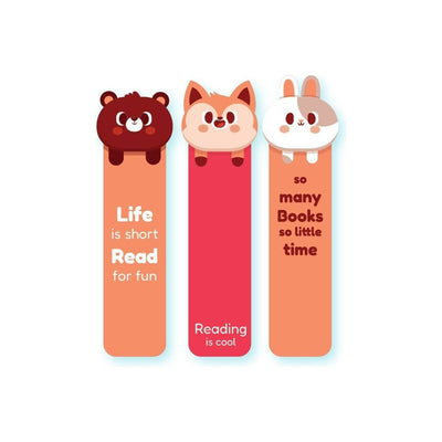 bookmarks - coral color 3 animals