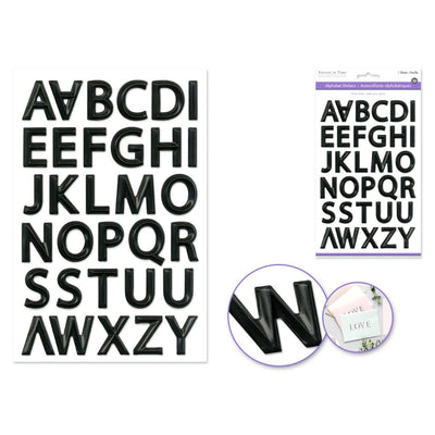 Paper 3D Alphabet stickers (black)