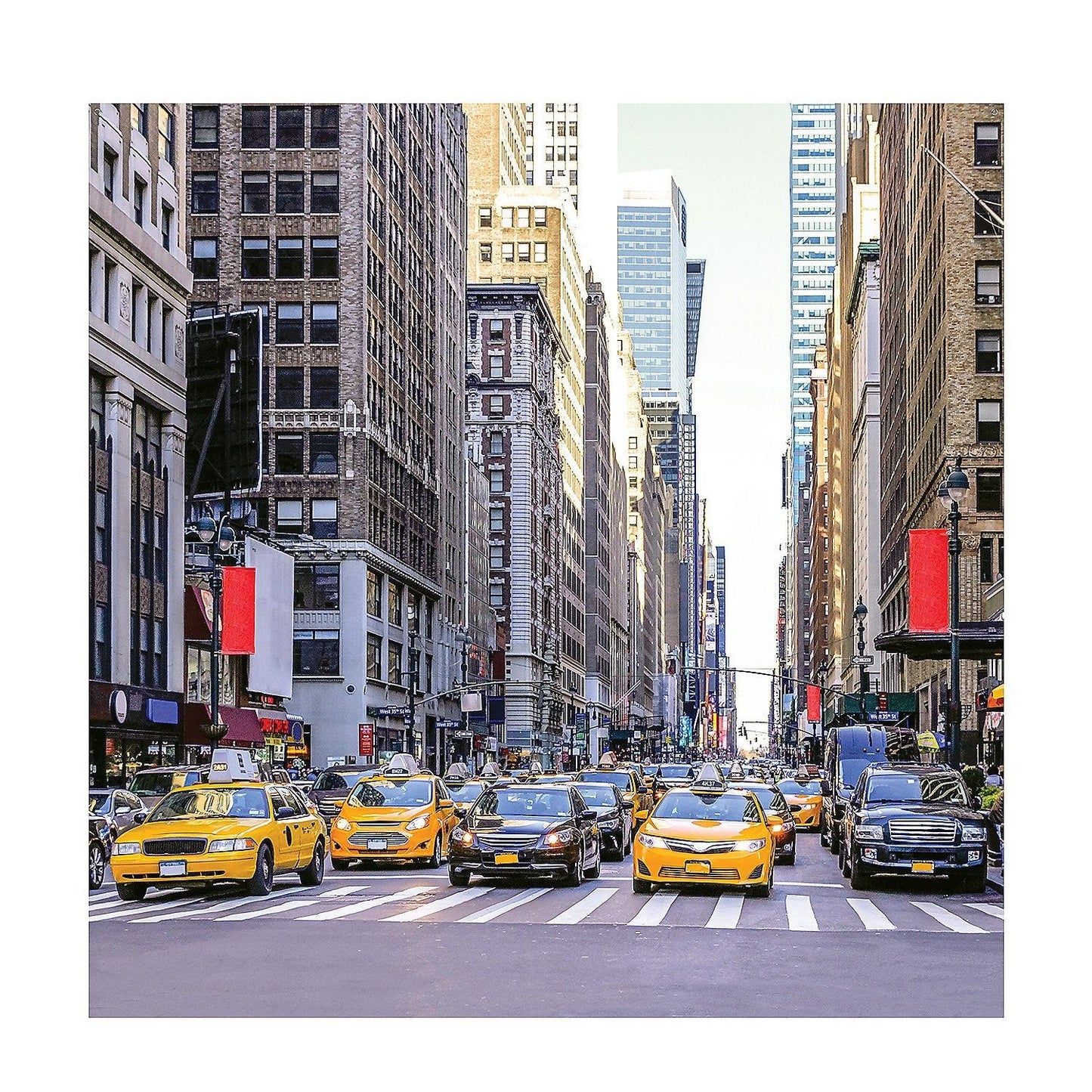 New York City Downtown Street Backdrop Banner 72" x 72"