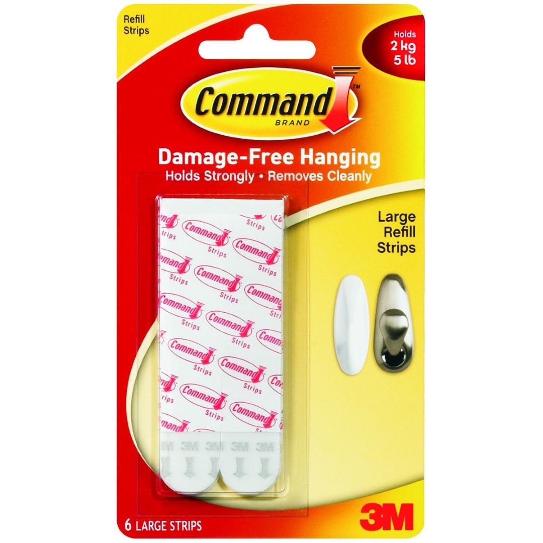Command Mounting Strips Large 6 Strips/Pack