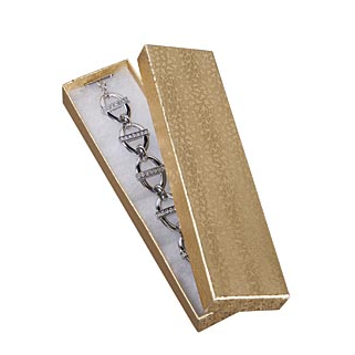 Gold Embossed Cotton Filled Jewelry Box 8" x 2" x 7/8" 1/pc