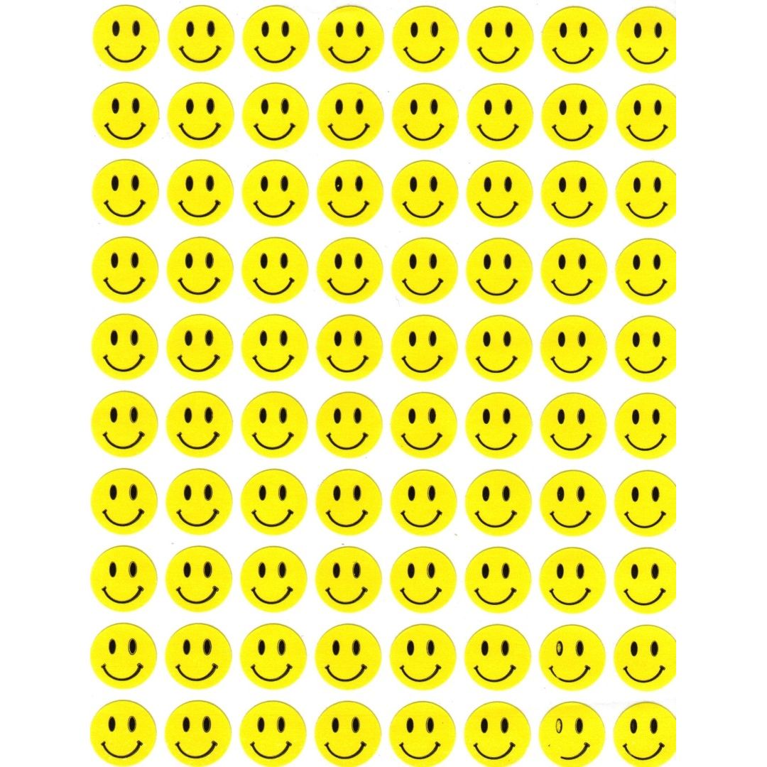 Yellow Smiley Stickers 1/2" (10 Sheets)