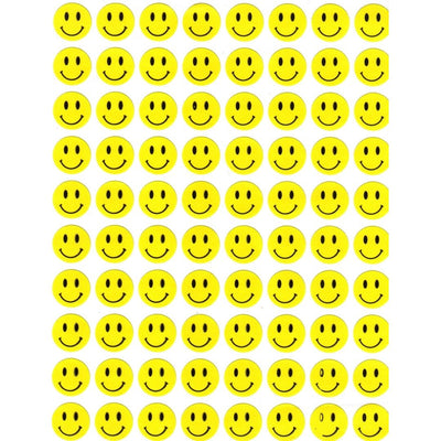 Yellow Smiley Stickers 1/2" (10 Sheets)
