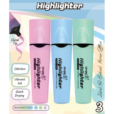 Macaron Chisel Tip Highlighters 3/ct