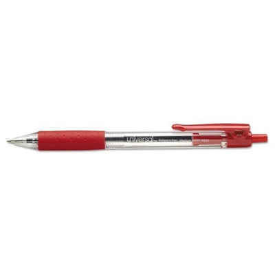 Retractable Ballpoint Pen, Medium 1mm, Red 12/pk
