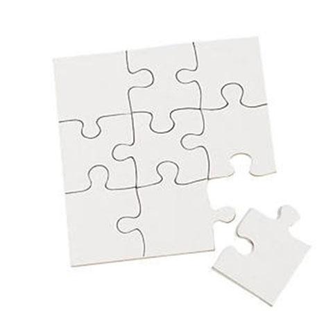 8" x 10" 56-Piece DIY White Cardboard Jigsaw Puzzle Sets - 24 Pc.