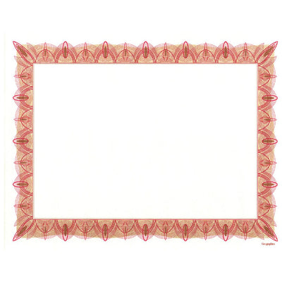 Classic Parchment Certificate Paper 8 1/2" x 11" 50 Sheets Red