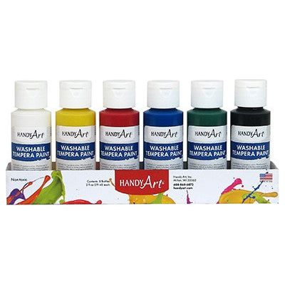 Washable Paint, Primary Colors, 6- 2oz Kit