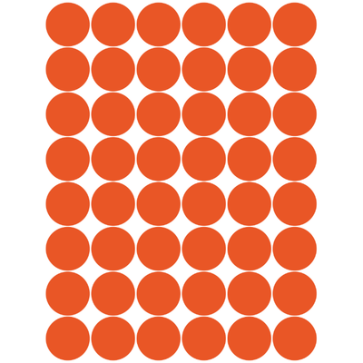 Color Coding Dot Sticker Orange 3/4" 19mm Color Print 32/pk
