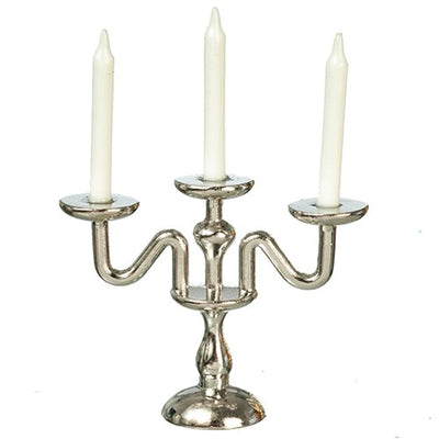 3 Arm Candelabra Miniature Silver