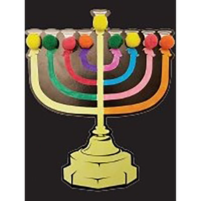 Menorah Pom Pom Craft Kit 36/pk