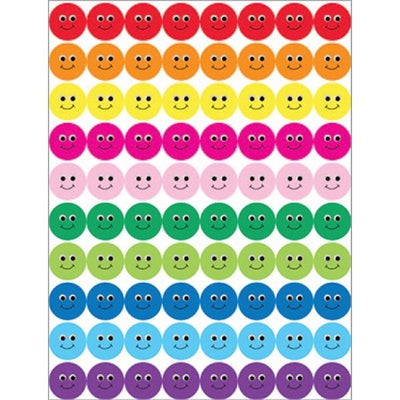 Smiley Faces Stickers, 1/2" Multicolor 25 sheets