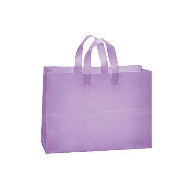 Large Lavender Frosted Plastic Shopping Bags 100/pk 16" x 6" x 12"