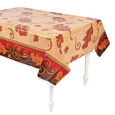 Thanksgiving Leaves Tablecloth Disposable 54" x 108