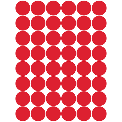 Color Coding Dot Sticker Red 3/4" 19mm Color Print 32/pk