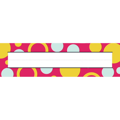 desk name strips - circles pink yellow