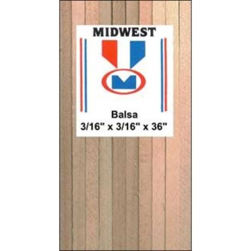 Balsa Wood 3/16" x 3/16" x 36"