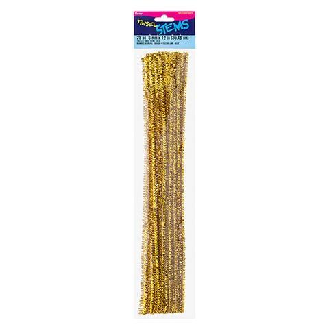 Tinsel Stems 6mm Gold 25/pk