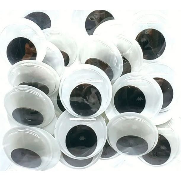 Paste On Wiggle Eyes (25mm, 25/pk)
