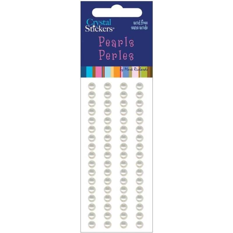 Crystal Stickers Pearls 5mm Round 68/Pkg-Natural