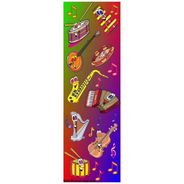 Musical Instrument Die Cut Stickers (25 Sheets)