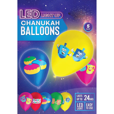 Chanukah LED Balloons 5/pk