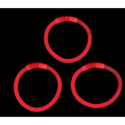 Glow In The Dark Bracelet 50/pk 8" Circle Red