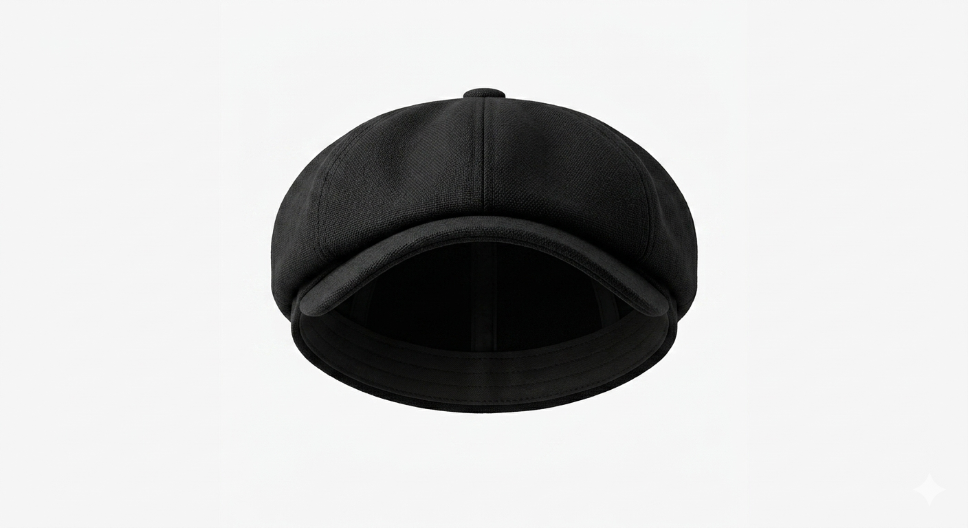 Newsboy Flat Cap Adults Black 1/pc