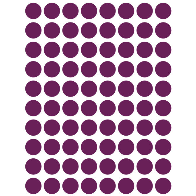 Color Coding Dot Stickers All 1/2" Purple 13mm Color Print 32/pk