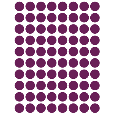 Color Coding Dot Stickers All 1/2" Purple 13mm Color Print 32/pk